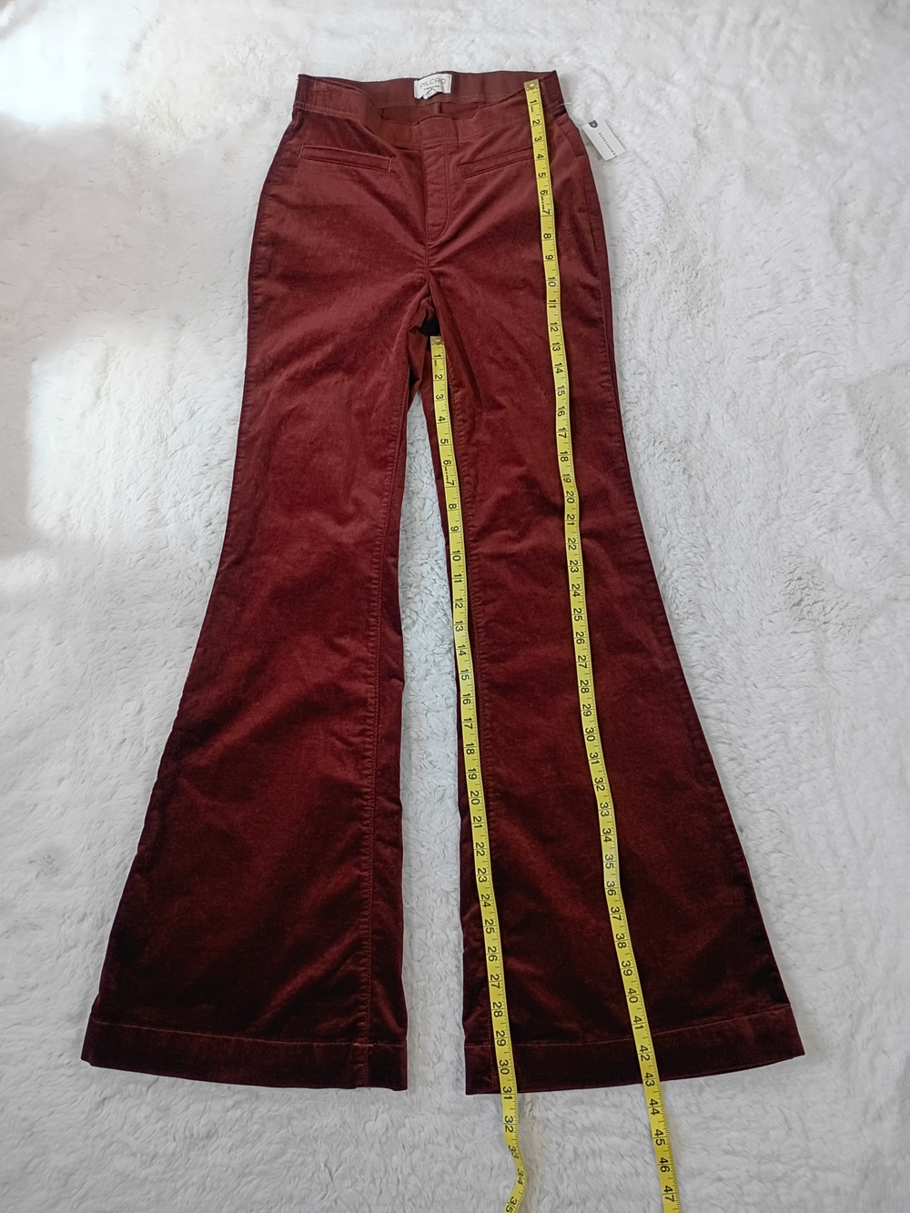 NWT Anthropologie Pilcro Pull-On Mid-Rise Retro Flare Velvet Jeans - Size 25 - Picture 5 of 9
